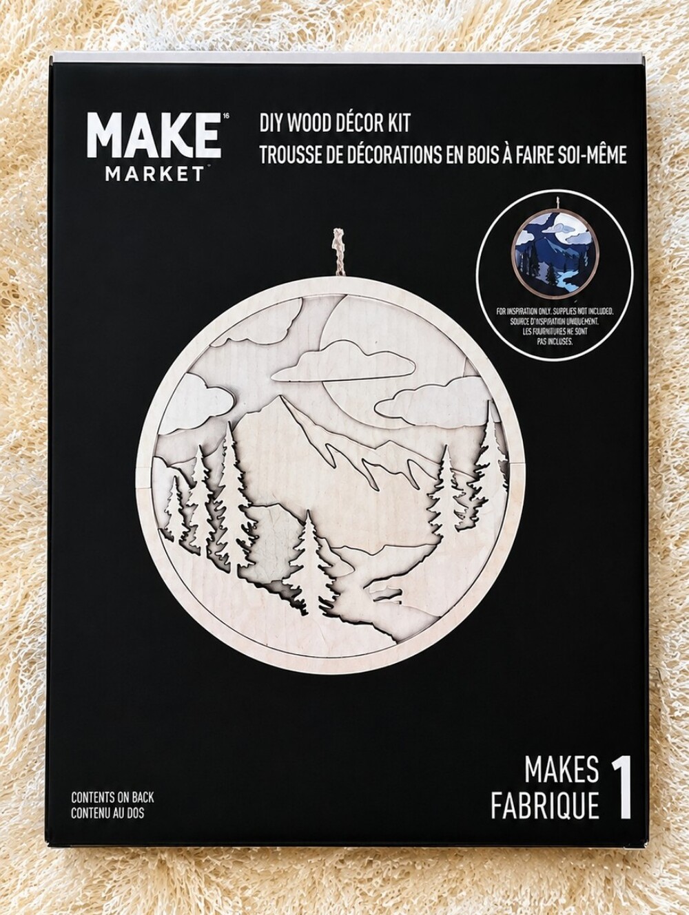 NWT Makers Market Wood DIY Décor Kit - Mountain Scene Size 11.7"